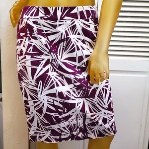Ann Taylor Loft Bright Purple & White Skirt Size 12